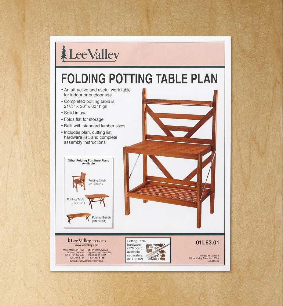 Folding Potting Table Plan