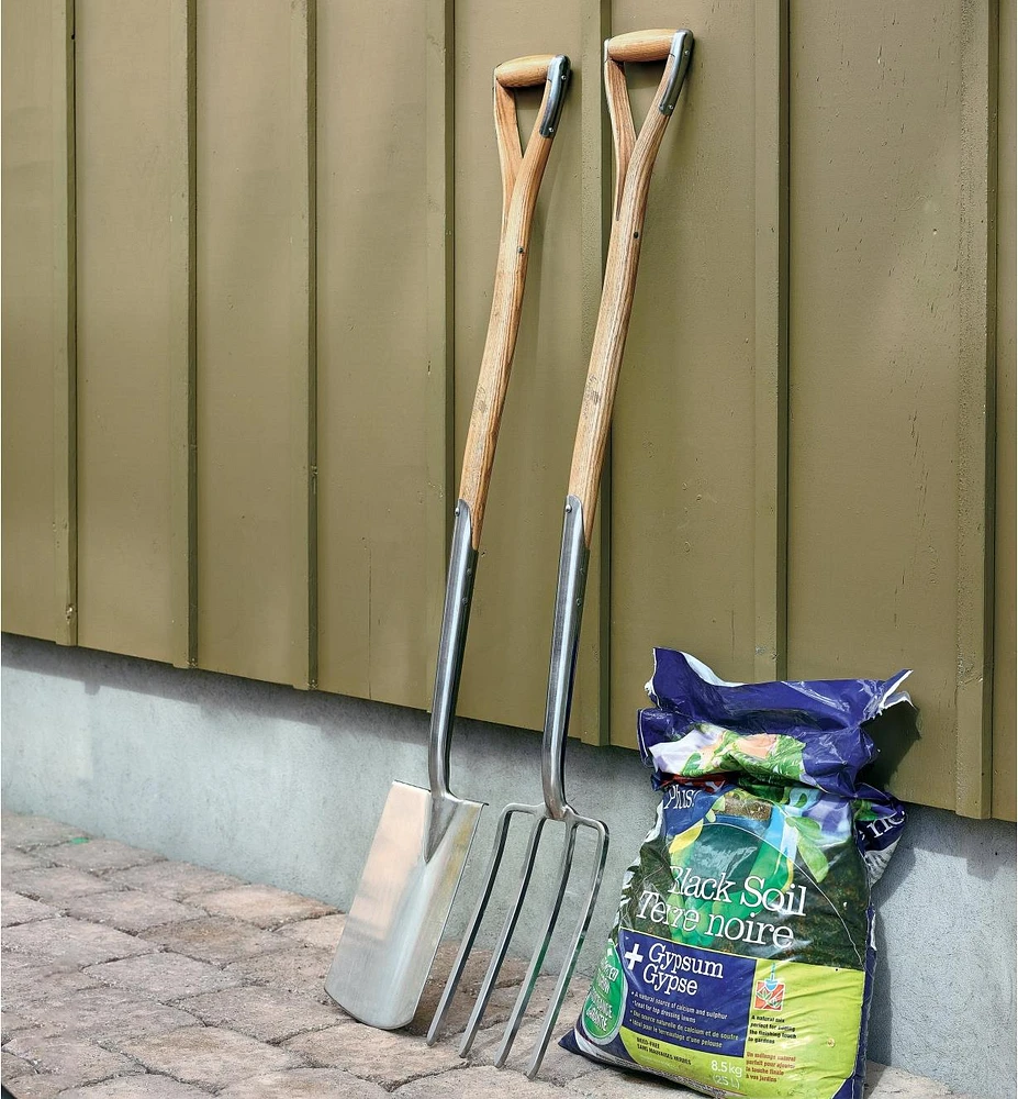 Ergonomic Ash-Handled Digging Spade and Fork Set