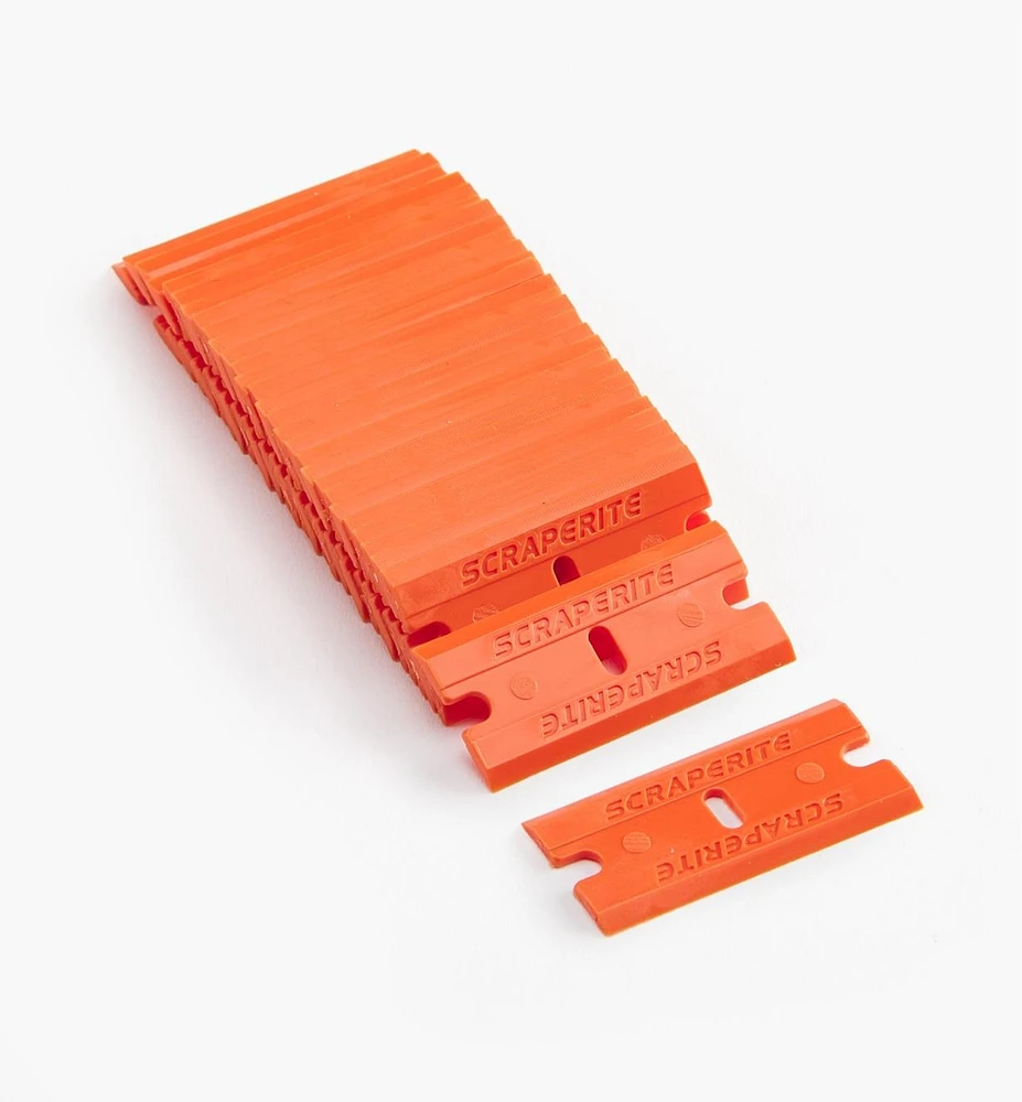 Straight-Edge Orange Plastic Razor Blades