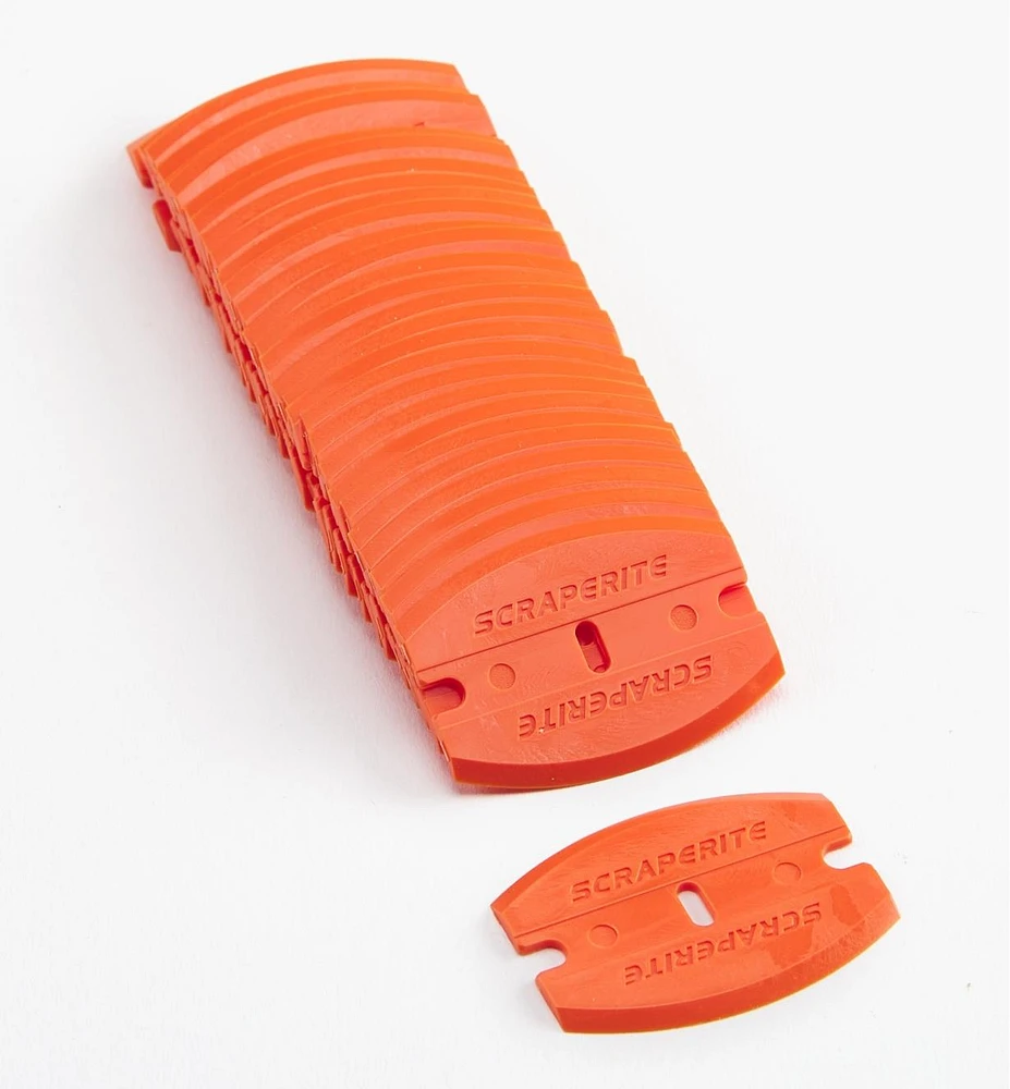 Curved Orange Plastic Razor Blades