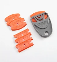 Small Holder & 6 Orange Plastic Razor Blades