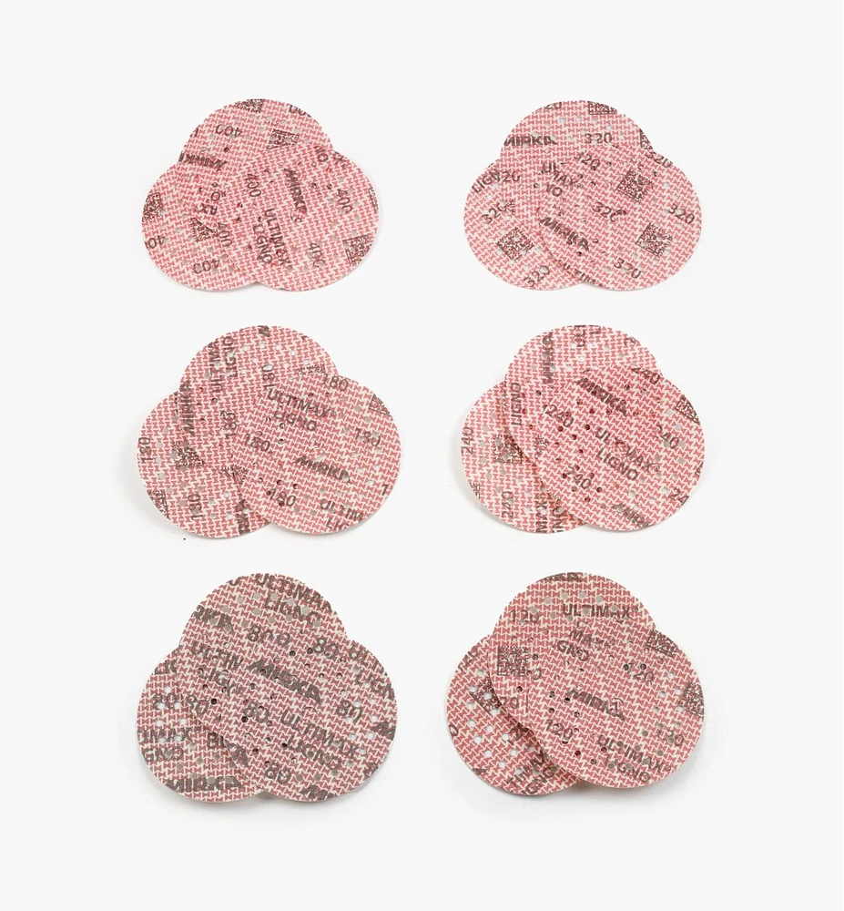 18-Pc. Sample Pack of 5" Mirka Ultimax Ligno Grip Discs