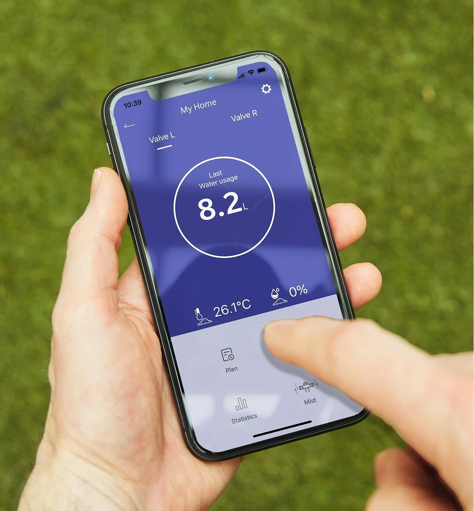 Borne et minuterie d'arrosage Wi-Fi à deux zones