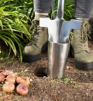 Plantoir à bulbes en acier inoxydable à manche en bois