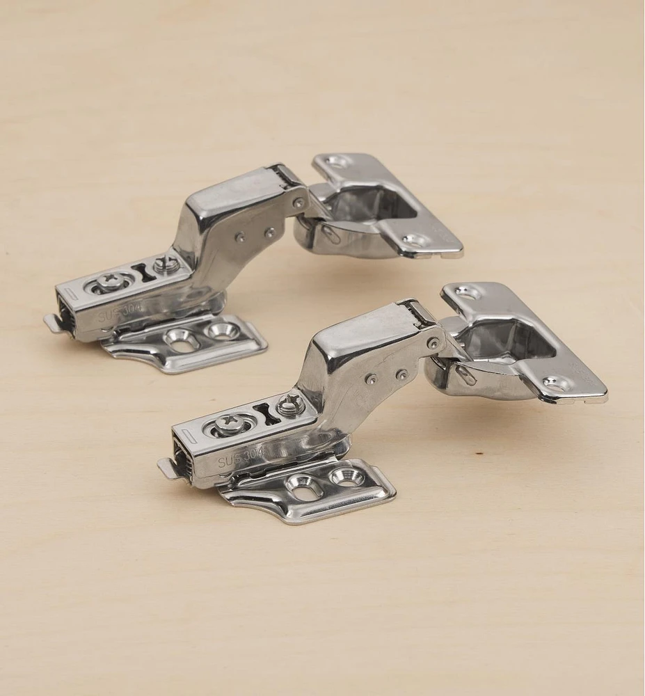 Stainless-Steel Euro-Style Cup 105° Inset Hinges