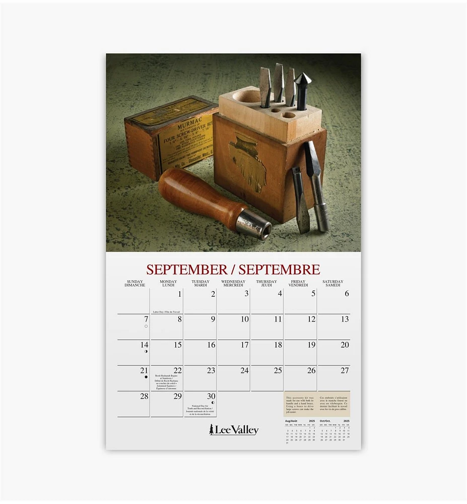 Lee Valley 16-Month Woodworking Calendar