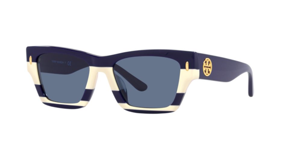 Tory Burch Woman Navy Ivory Vintage Stripes | Hawthorn Mall Tory Burch Woman Navy Ivory Vintage Stripes | Hawthorn Mall