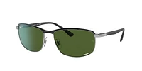 Ray-Ban Unisex Black On Silver