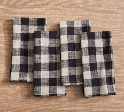 Dalton Check Yarn Dyed Cotton/Linen Napkins - Set of 4