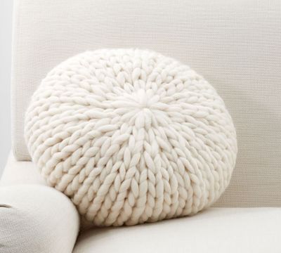 Cozy Handknit Round Pillow