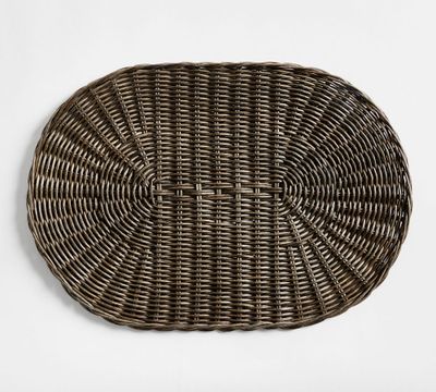 Handwoven Wicker Oval Charger Plate