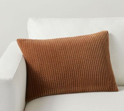 Quilted Velvet Lumbar Pillow Cover