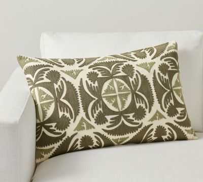 Varick Embroidered Lumbar Pillow Cover