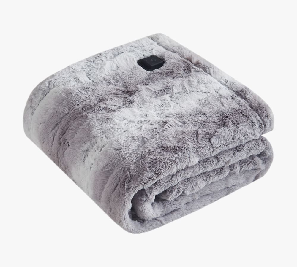 Beautyrest - Heated Plush Blanket - Grey - Twin