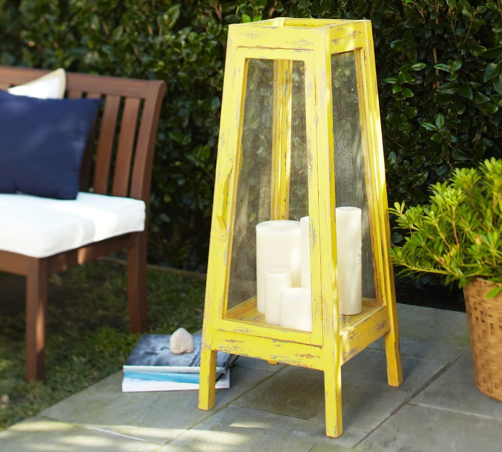 yellow outdoor lantern