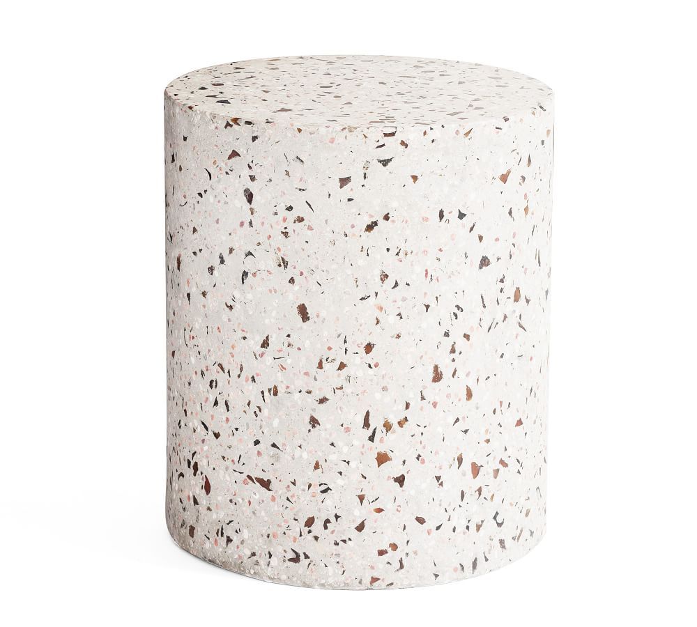 terrazzo white side table