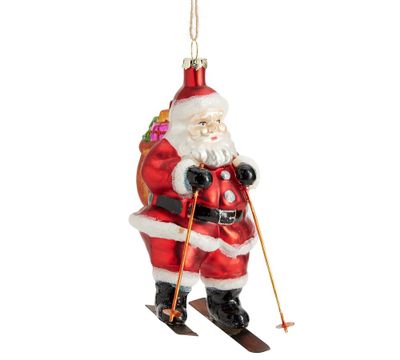 Skiing Santa Ornament