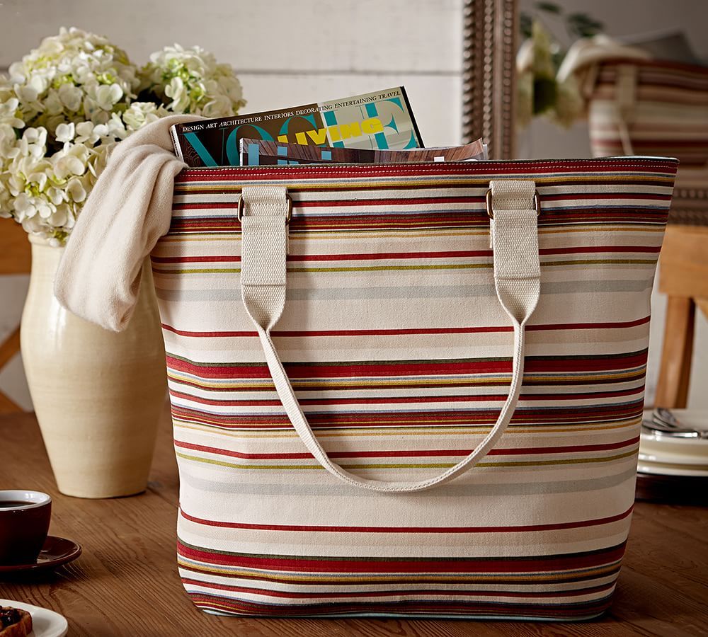 Striped Canvas Flower Bag