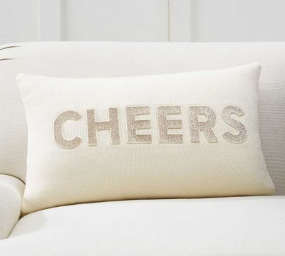 Cheers Sparkle Knit Pillow Cover