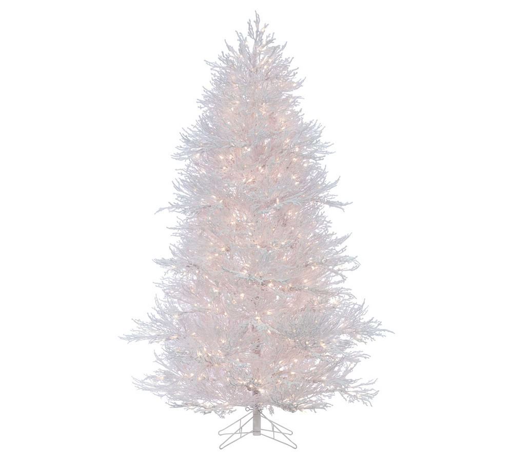 white flocked twig christmas tree