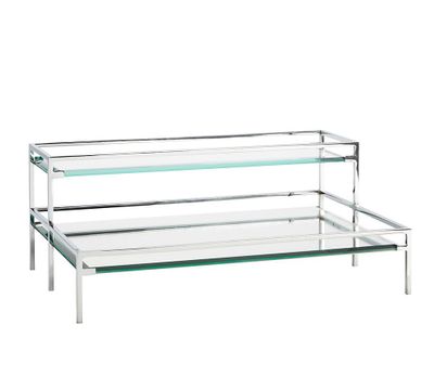 Mirrored Glass Tiered Makeup Tray
