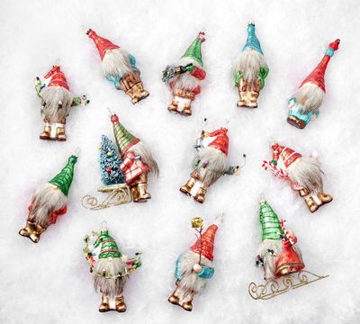 12 Gnome of Christmas Ornament Set