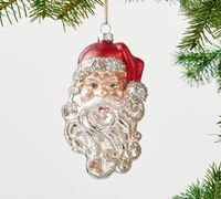 Mercury Glass Santa Ornament