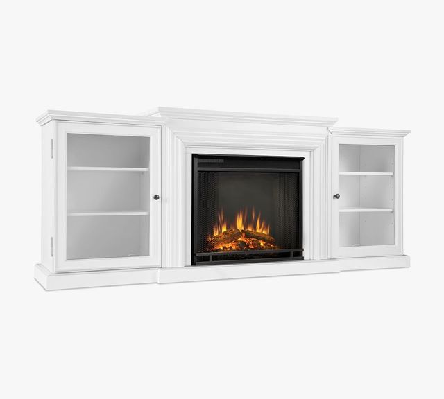 Pottery Barn Real Flame® 81.5 Eliot Grand Electric Fireplace Media Cabinet  | The Summit at Fritz Farm