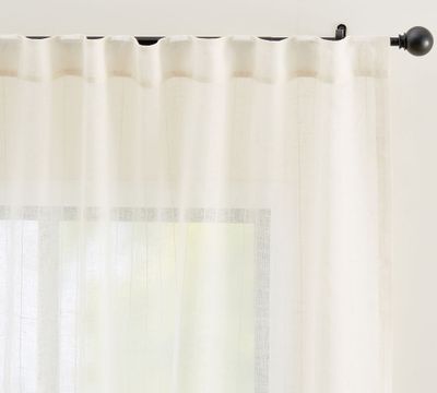 Emery Linen Pinstripe Sheer Curtain