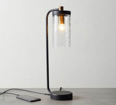 Raylan Recycled Glass USB Table Lamp
