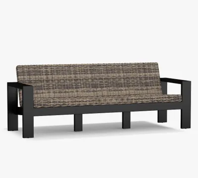 Malibu Metal & All-Weather Wicker 97" Grand Sofa