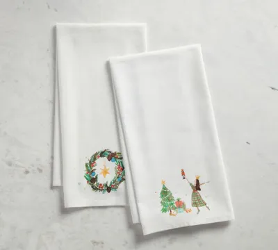 Nutcracker Cotton/Linen Tea Towels - Set of 2