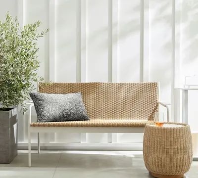 Hampton All-Weather Wicker & Metal 54" Loveseat