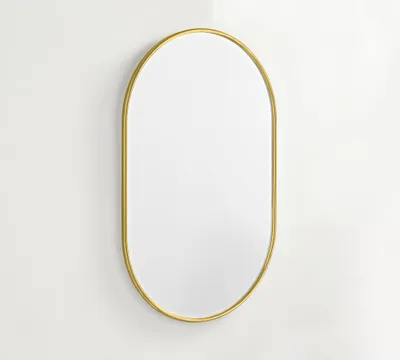 Vintage Pill Shaped Mirror with French Cleat Mount