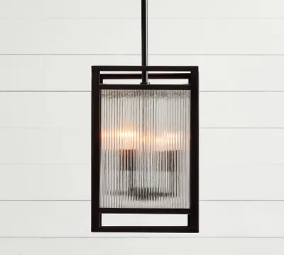 Atherton Indoor/Outdoor Ribbed Glass Pendant