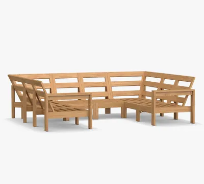 Malibu FSC® Teak 8-Piece U-Shaped Sectional