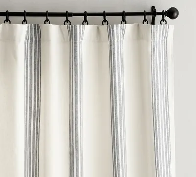 Riviera Striped Linen/Cotton Blackout Curtain