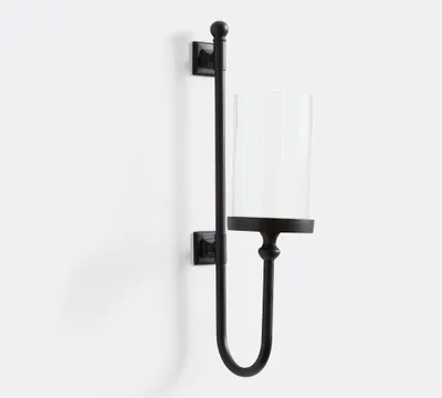 Parker Recycled Glass & Bronze Wall Mount Pillar Candle Holder