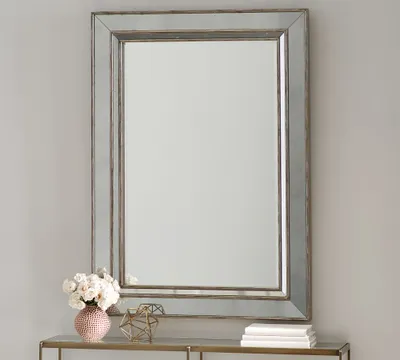 Marlena Antiqued Glass Frame Wall Mirror