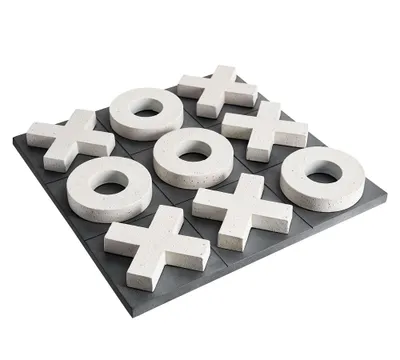 Oversized Faux Stone Tic Tac Toe Game