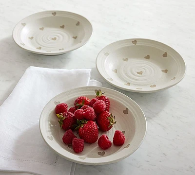Farmstead Hearts Stoneware Appetizer Plates - Set of 4