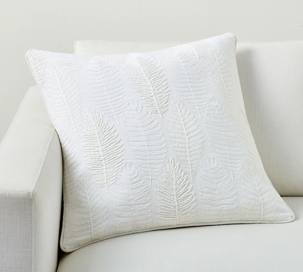 Leaf Embroidered Pillow