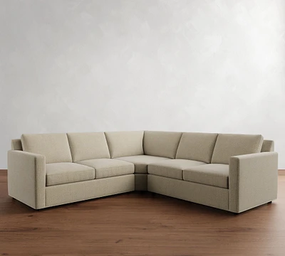 Sanford Square Arm 3-Piece L-Shaped Wedge Sectional (99")