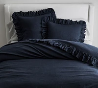 Open Box: Belgian Flax Linen Fringe Ruffle Duvet Cover