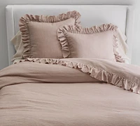 Open Box: Belgian Flax Linen Fringe Ruffle Duvet Cover