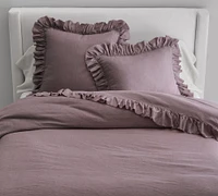 Open Box: Belgian Flax Linen Fringe Ruffle Duvet Cover