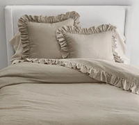 Open Box: Belgian Flax Linen Fringe Ruffle Duvet Cover