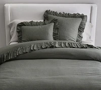 Open Box: Belgian Flax Linen Fringe Ruffle Duvet Cover