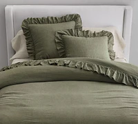 Open Box: Belgian Flax Linen Fringe Ruffle Duvet Cover