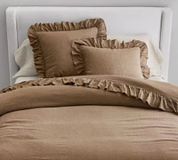 Open Box: Belgian Flax Linen Fringe Ruffle Duvet Cover